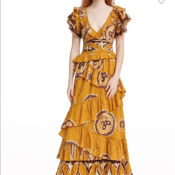 Anthropologie Love the Label Adrianne open back ruffle maxi dress - Picture 5 of 7